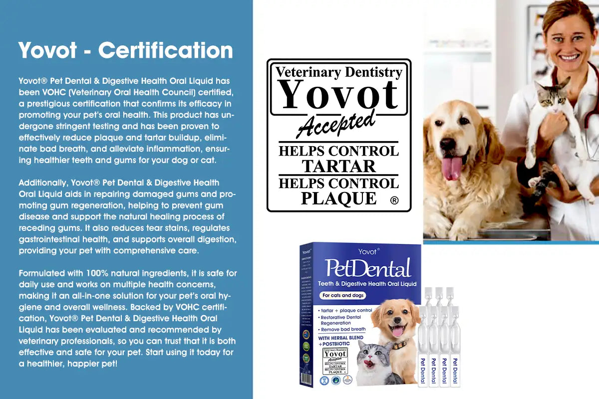 [Official Store] Yovot® Pet Dental & Digestive Health Oral Liquid – Freshen Breath, Remove Tartar & Promote gum regeneration, stabilize teeth (for Cats & Dogs)  – Save 80% Today!